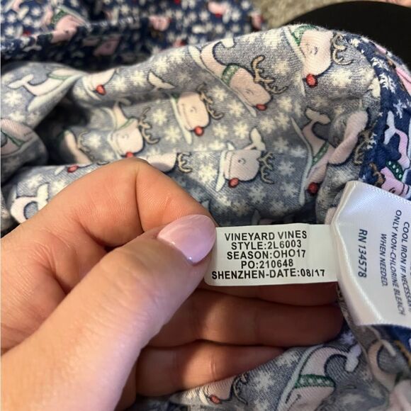 Vineyard Vines Men's Flannel Pajama Pants- Whale Reindeers XS - Picture 8 of 11